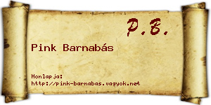 Pink Barnabás névjegykártya